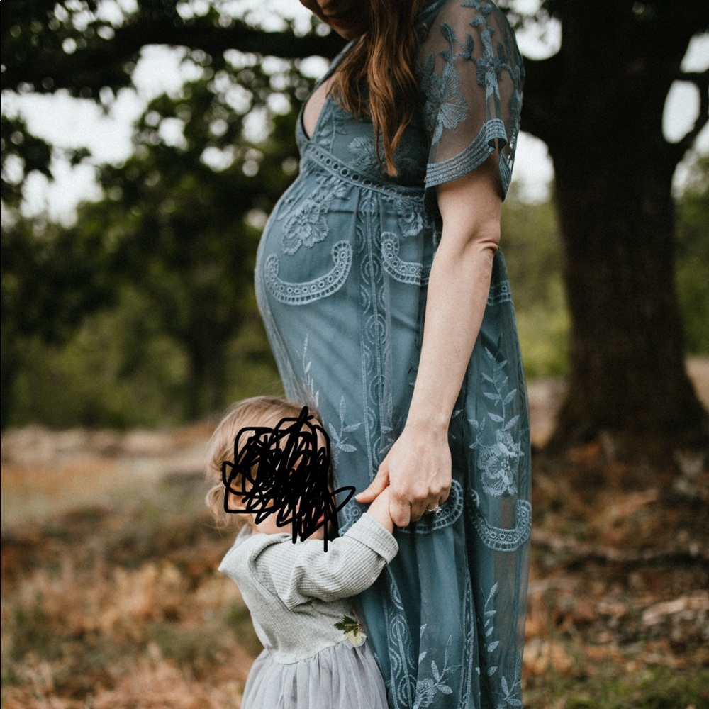 Lace overlay PinkBlush Maternity Dress